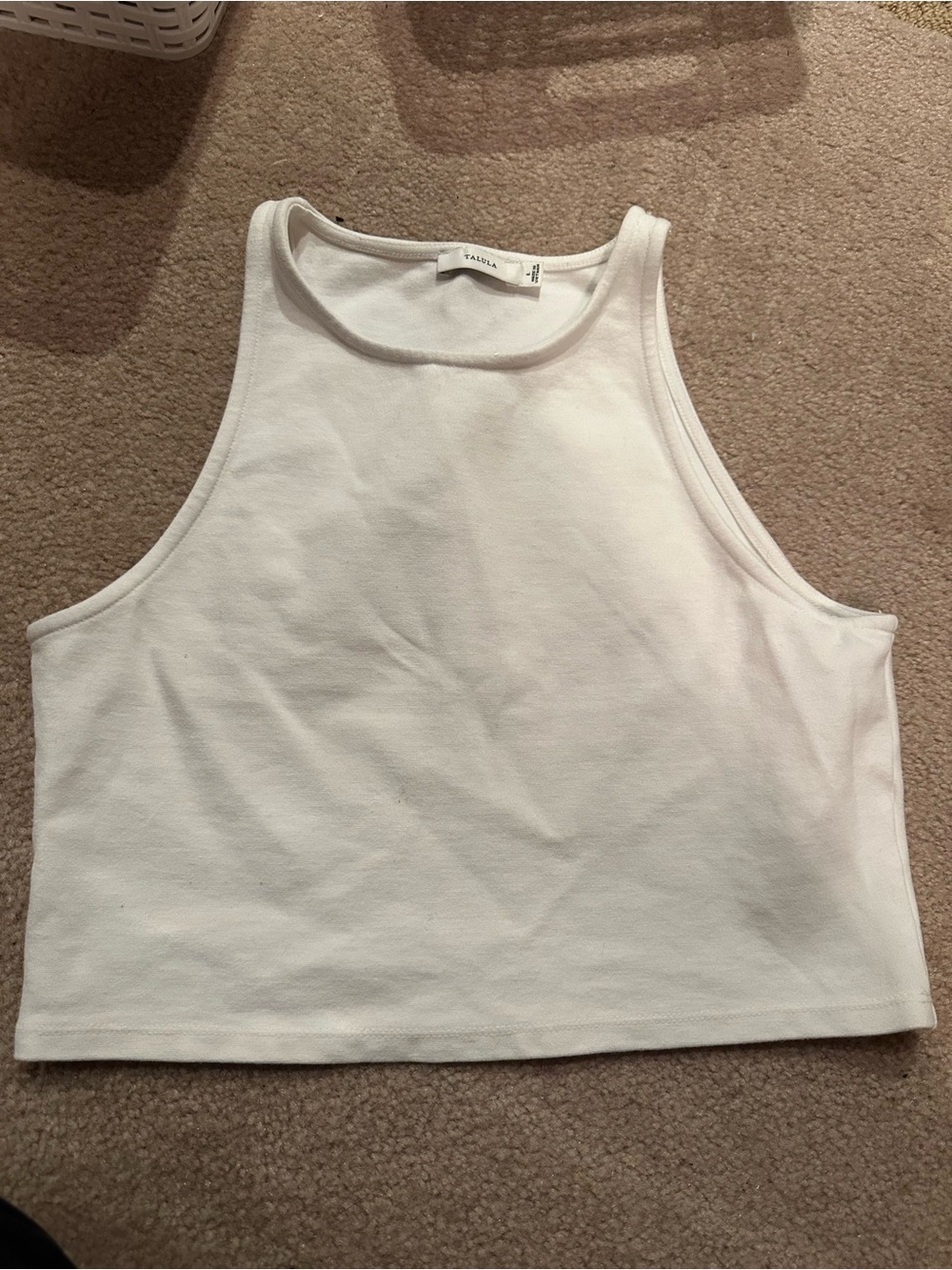 Talula White Cropped Tank